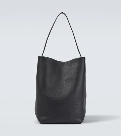 The Row N/s Park Large Leather Tote Bag In Black