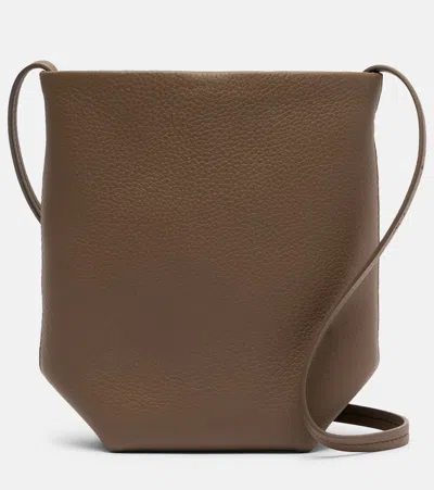 The Row N/s Park Leather Crossbody Bag In Brown