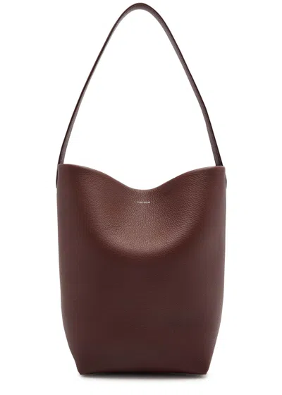 The Row N/s Park Medium Leather Tote In Burgundy