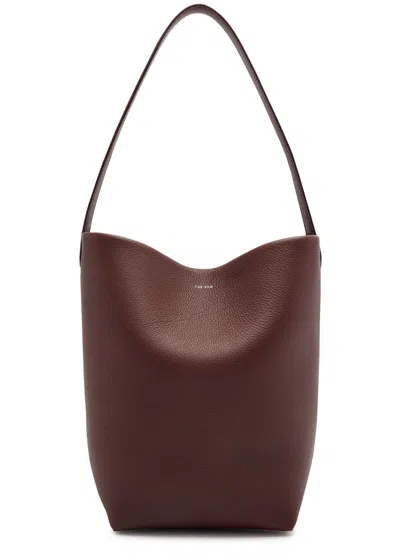 The Row N/s Park Medium Leather Tote In Brown