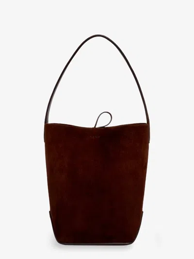 The Row N/s Park Tote Edge Suede Shoulder Bag In Brown