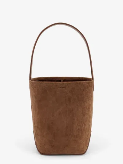The Row N/s Park Tote Edge Suede Shoulder Bag In Brown