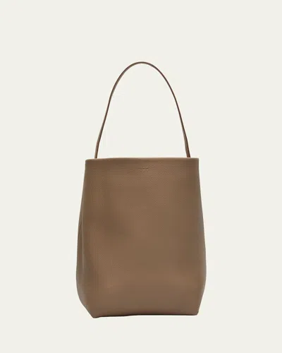 The Row N/s Park Tote Large In Lux Grained Calfksin In Dark Taupe