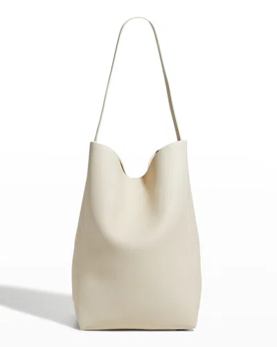 The Row N/s Park Tote Large In Lux Grained Calfksin In White