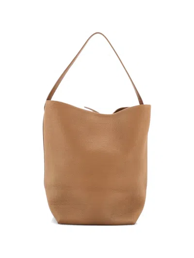 Pre-owned The Row N/s Park Tote Leather Large Bucket Bag In Brown