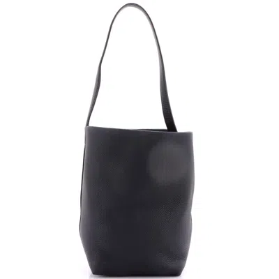 The Row N/s Park Tote Leather Medium In Black