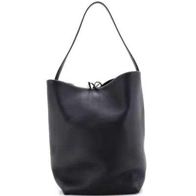 The Row N/s Park Tote Leather Medium In Black