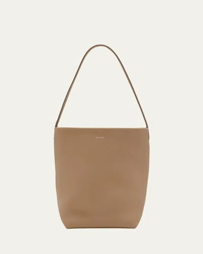 The Row N/s Park Tote Medium In Lux Grained Calfksin In Dark Taupe