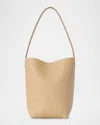 The Row Small Park North/south Leather Tote In Buld Boulder