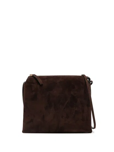 The Row Nu Mini Leather Crossbody Bag In Brown