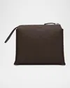 The Row Nu Mini Twin Crossbody Bag In Grain Leather In Brown
