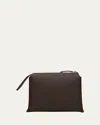 The Row Nu Mini Twin Crossbody Bag In Grain Leather In Brown
