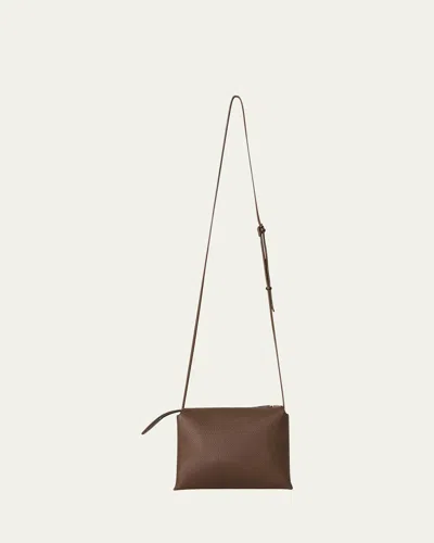 The Row Nu Mini Twin Crossbody Bag In Grain Leather In Green