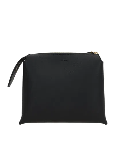 The Row Nu Mini Twin Hammered Leather Bag In Black