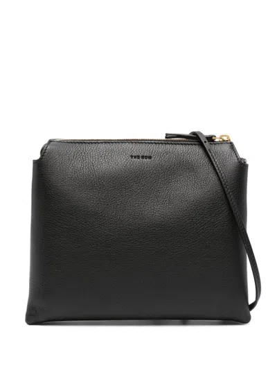 The Row Nu Mini Twin Mini Leather Shoulder Bag In Black