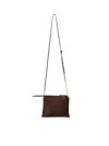 The Row Nu Mini Twin Suede Bag In Brown