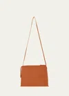 The Row Nu Twin Crossbody Bag In Grained Calfskin In Rust