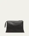 The Row Nu Twin Crossbody Bag In Saddle Grain Leather In Black