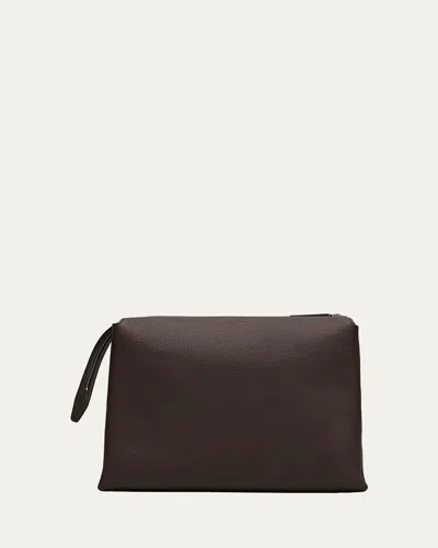 The Row Nu Twin Crossbody In Lux Grained Calfskin In Brown