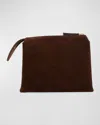 The Row Nu Twin Mini Crossbody In Suede In Mocha