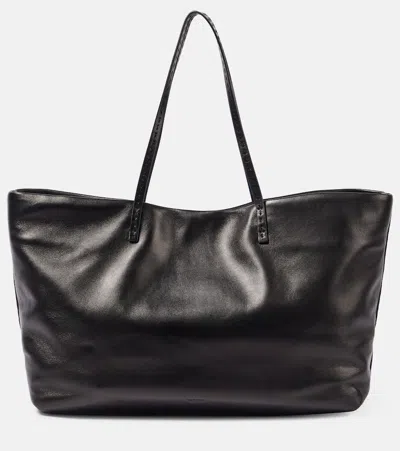 The Row Nuance Leather Tote Bag In Black