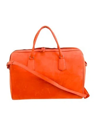 Pre-owned The Row Nubuck Iowa Duffle Bag In Orange