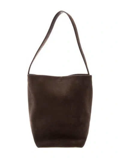 Pre-owned The Row Nubuck N/s Park Tote Medium In Brown