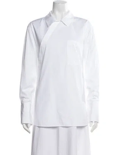Pre-owned The Row Nuno Long Sleeve Button-up Top In White