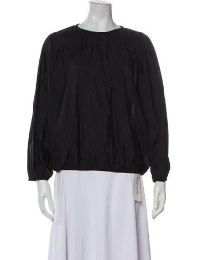 Pre-owned The Row Nylon Crew Neck Blouse In Black