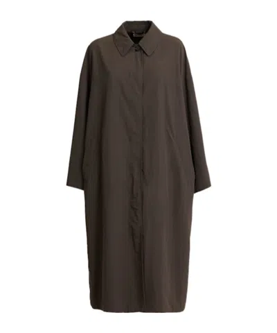 The Row Nylon Long Coat In Black