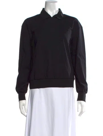 Pre-owned The Row Nylon Long Sleeve Polo In Black