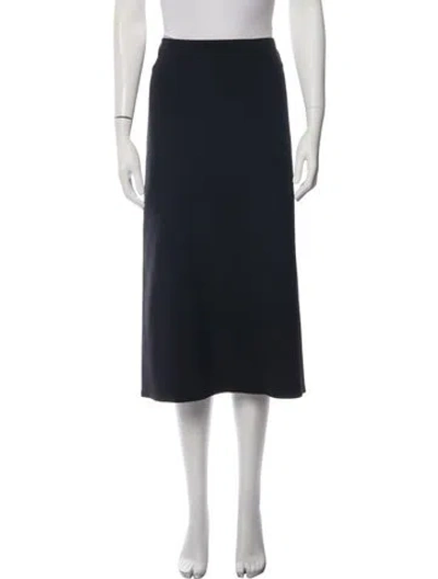 Pre-owned The Row Nylon Midi Length Skirt In Black/blue