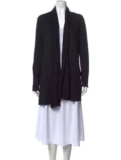 Pre-owned The Row Nylon Open Front Sweater In Black