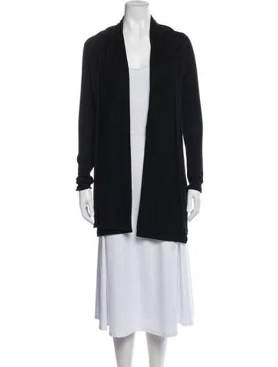 Pre-owned The Row Nylon Open Front Sweater In Black