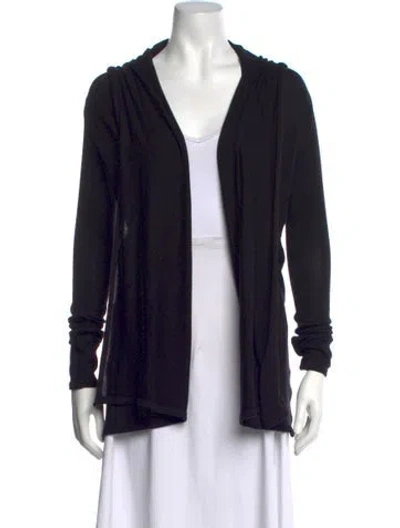 Pre-owned The Row Nylon Open Front Sweater In Black