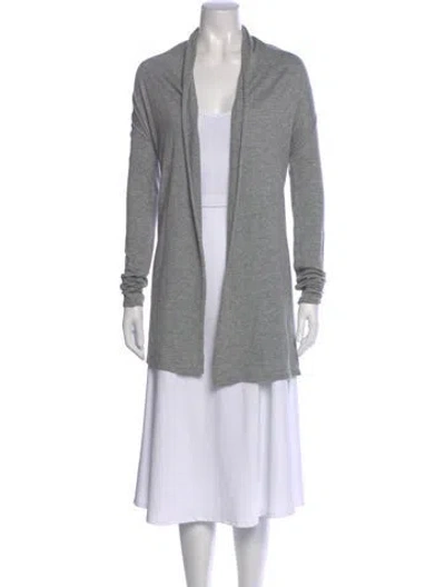 Pre-owned The Row Nylon Open Front Sweater In Gray