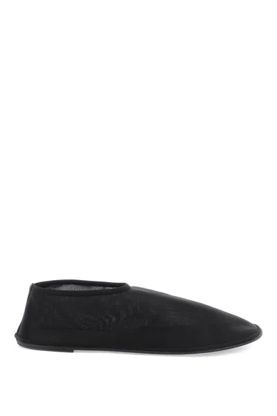 The Row Nylon Slip-on Shoes In Black