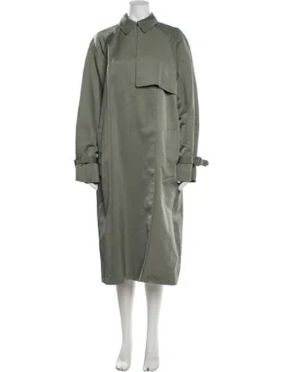 Pre-owned The Row Nylon Trench Coat In Green