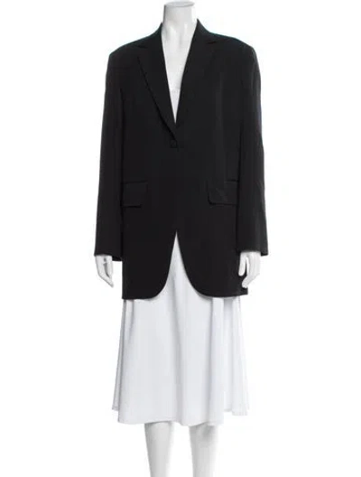 Pre-owned The Row Obine Jacket Virgin Wool Blazer In Black