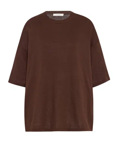 The Row Ockton Top In Silk In Red