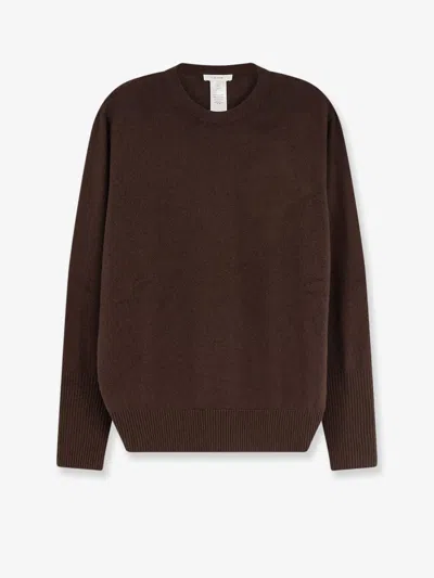 The Row Odelle Crew-neck Ribbed-trim Sweater In Brown