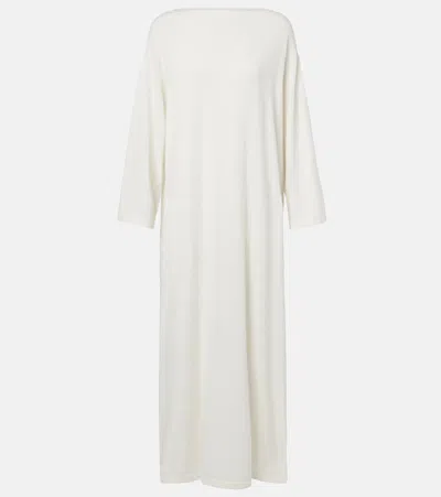 The Row Odet Cotton And Silk Jersey Maxi Dress In White