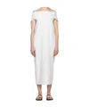 The Row Anitas Off-the-shoulder Cape-effect Cotton-poplin Midi Dress In White