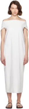 The Row Anitas Off-the-shoulder Cape-effect Cotton-poplin Midi Dress In White