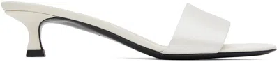 The Row Off-white Combo Kitten Heeled Sandals In Ivory/milk