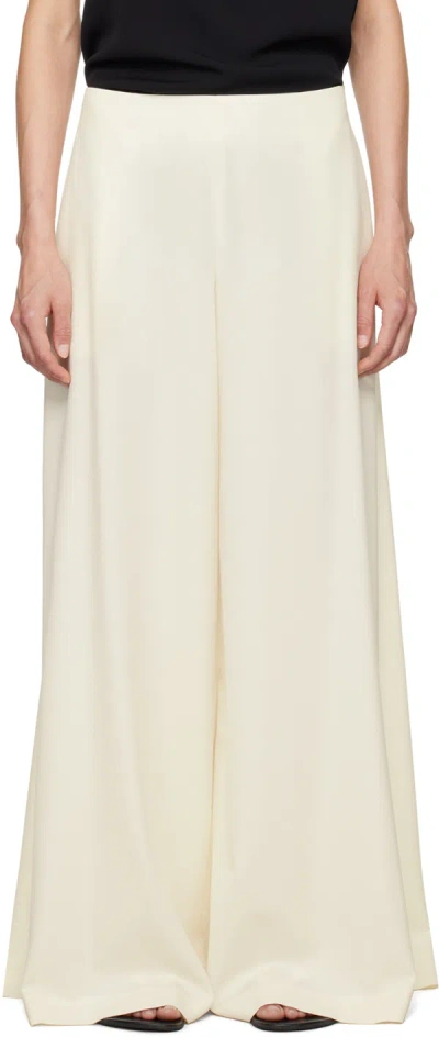 The Row Off-white Dela Trousers In Ivr Ivory