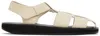 The Row Off-white Leather Fisherman Flat Sandals In Ivory