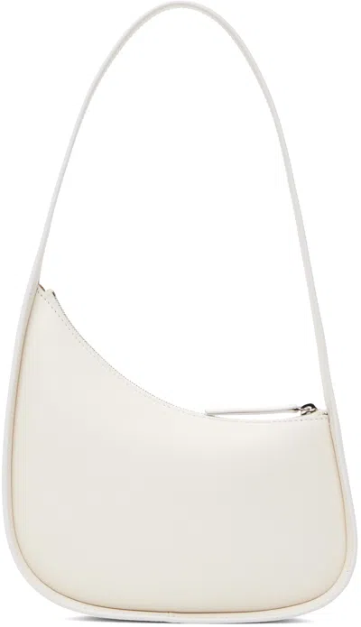 The Row Half Moon Shoulder Bag In Smooth Calfskin In White