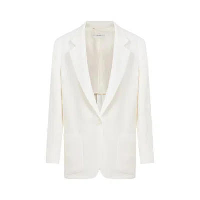 THE ROW OFF WHITE LINEN ENZA JACKET
