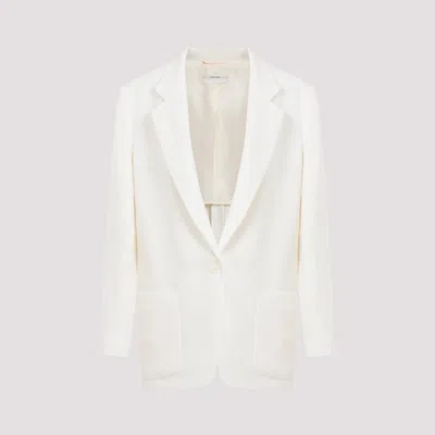 THE ROW OFF WHITE LINEN ENZA JACKET